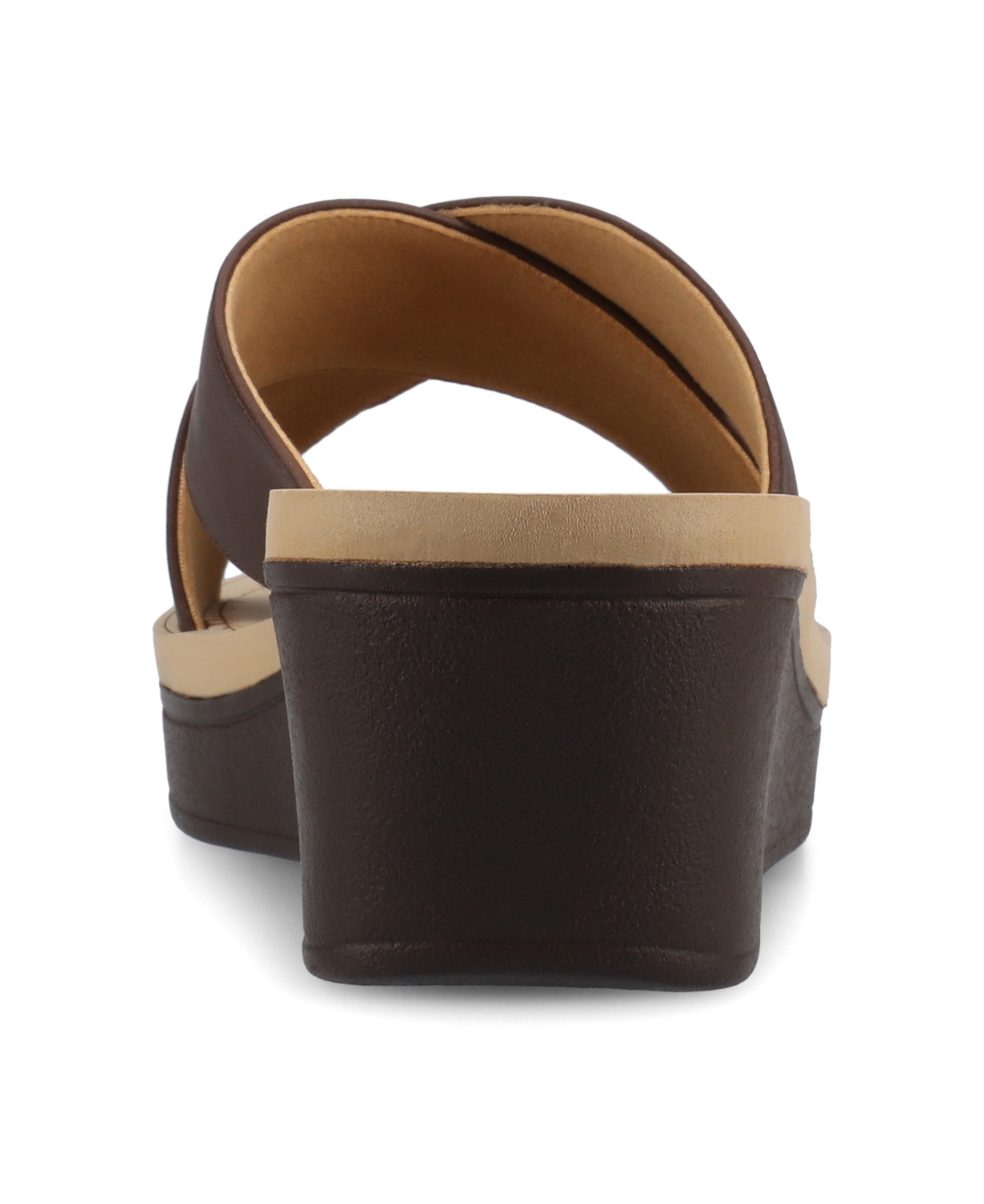 Journee Collection Women's Biara Crisscross Platform Wedge Sandals In Brown