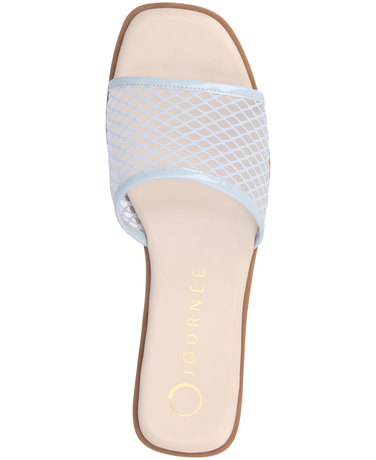 Journee Collection Breckley Flat Slide Sandal In Light Blue