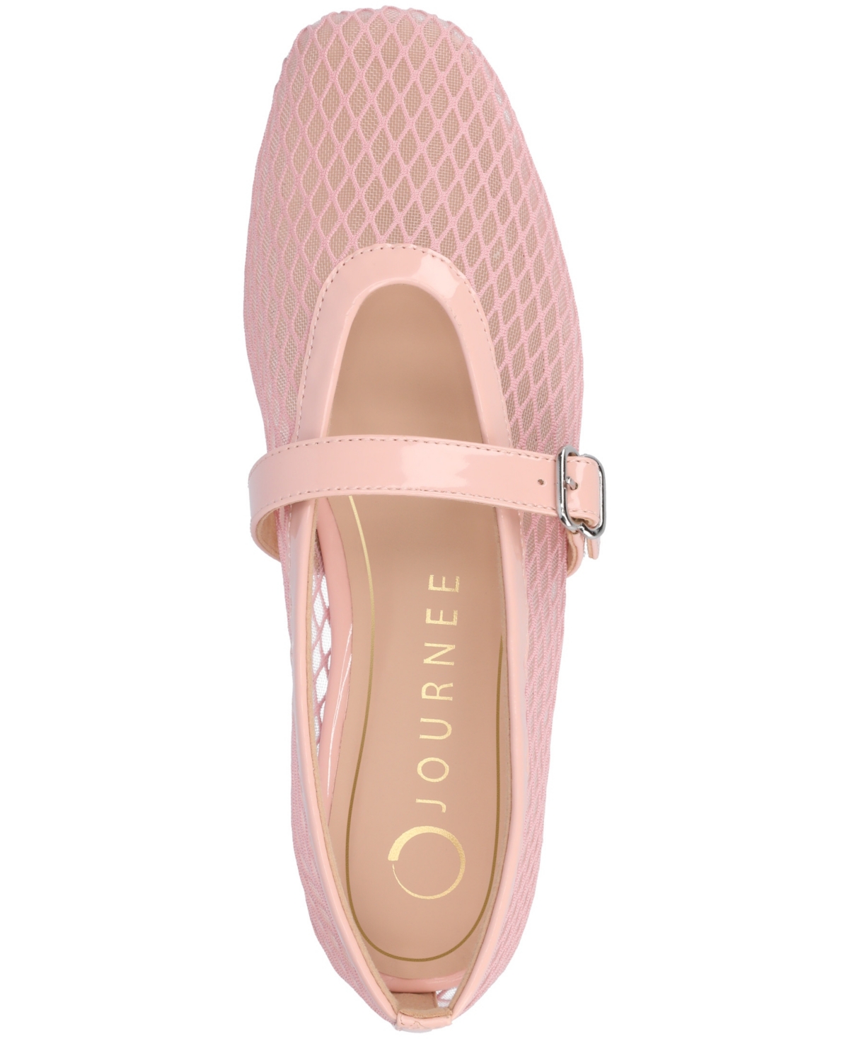 Journee Collection Casha Mesh Mary Jane Flat In Pink