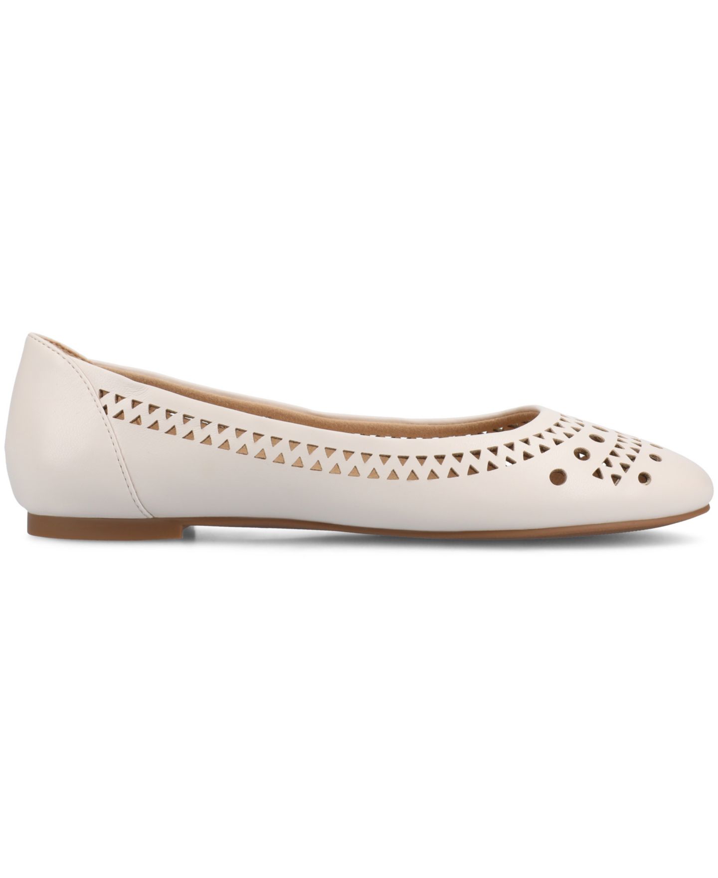 Женские балетки Journee Collection Kamrah Perforated Ballet Flats, цвет: Костяной — фото 2