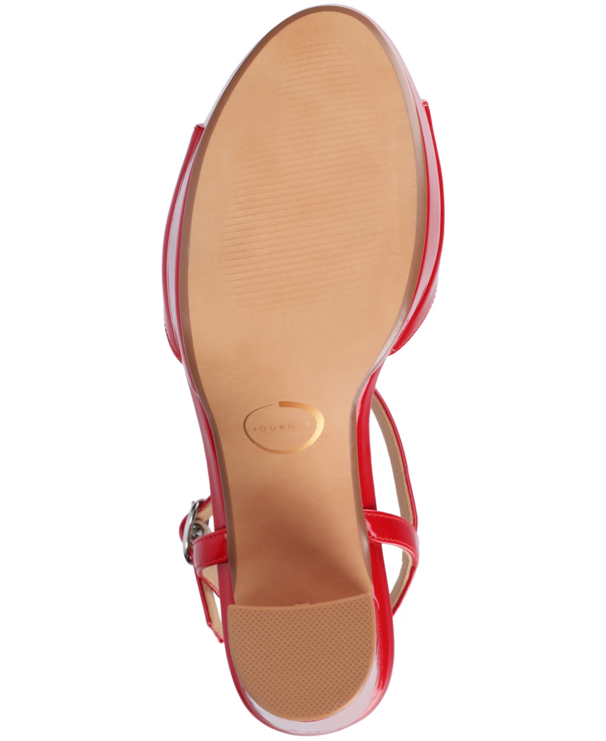 Journee Collection Women's Nalie T-strap Platform Dress Sandals In Red Patent