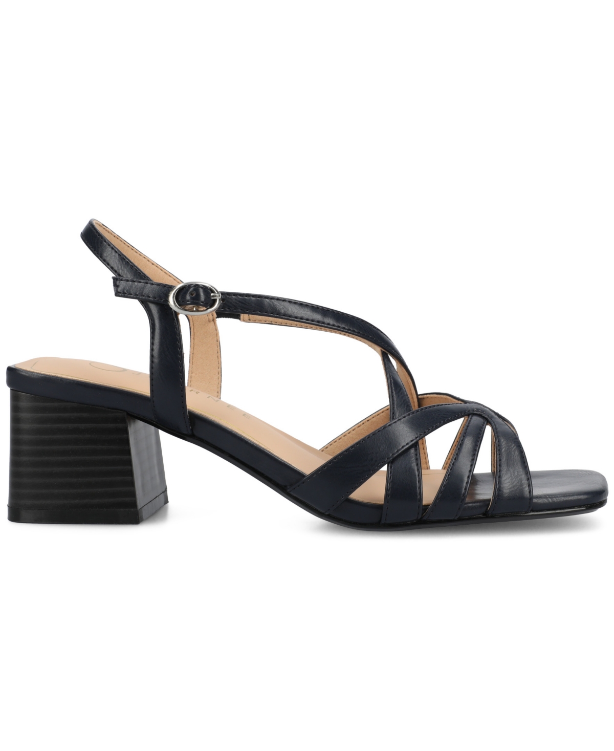 Shop Journee Collection Women's Shyla Block Heel Dress Sandals In Navy