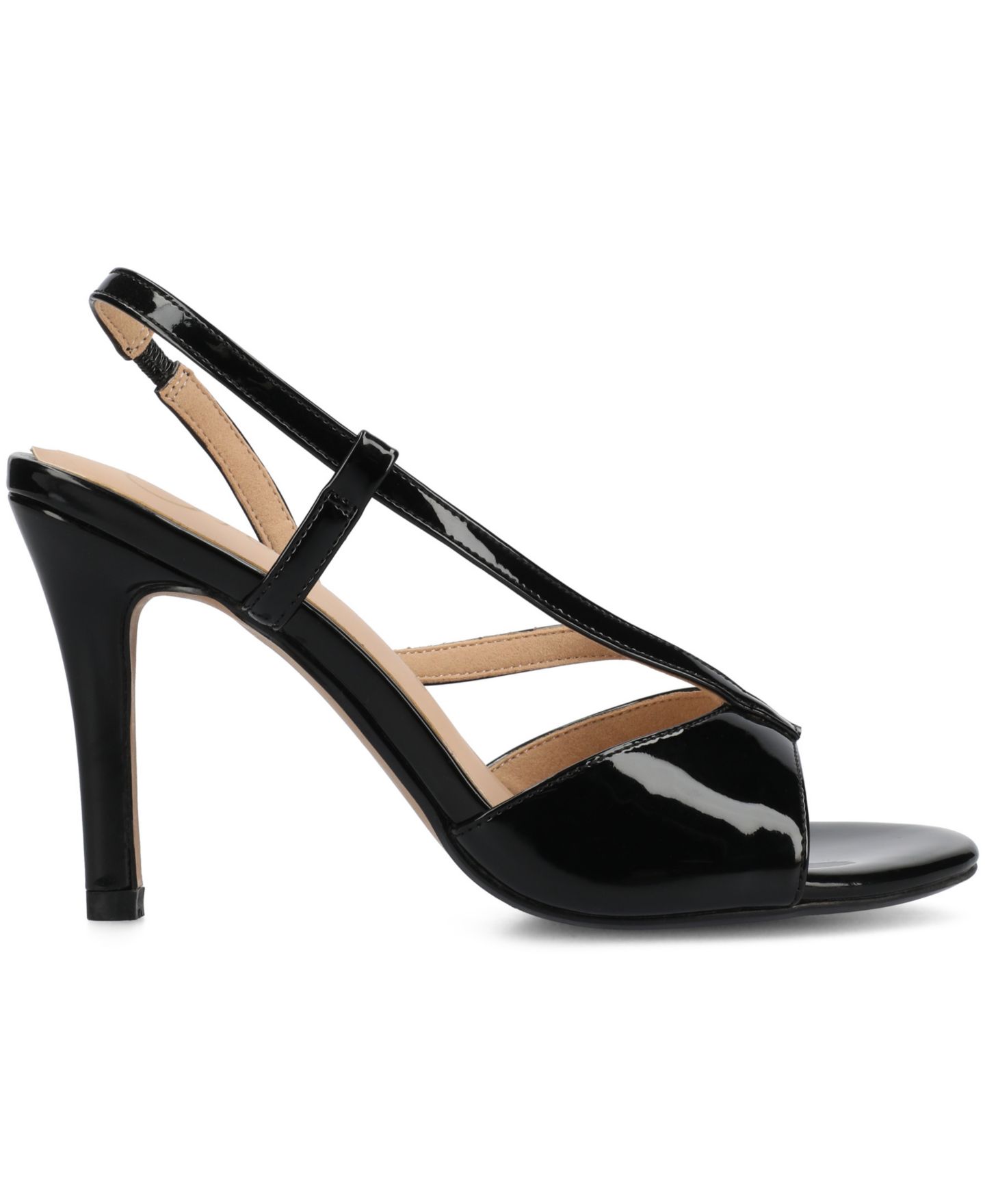 Женские сандалии Journee Collection Varra Crossover Strap Dress Sandals, цвет: Чёрный лаковый — фото 2