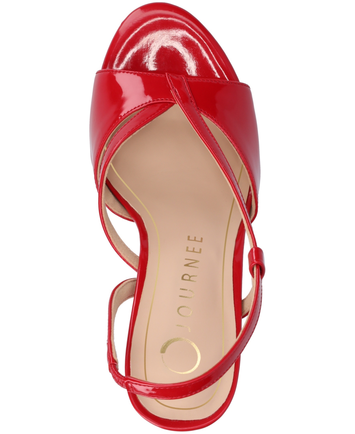 Journee Collection Women's Varra Crossover Strap Dress Sandals In Red Patent