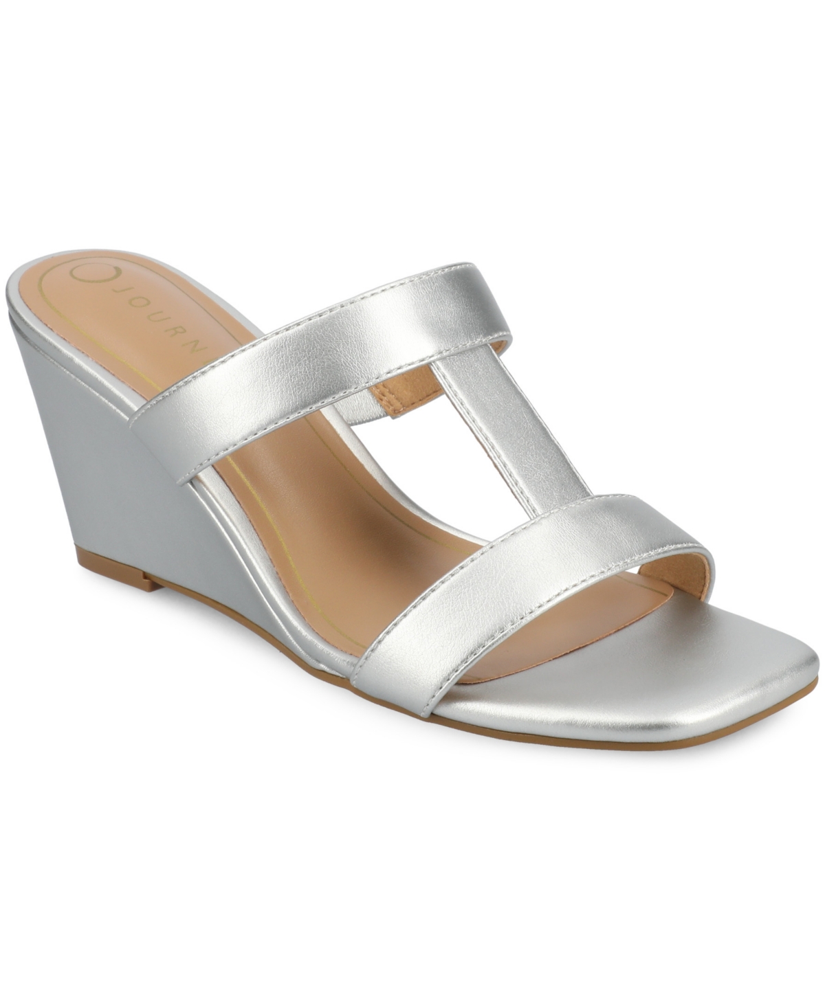 JOURNEE COLLECTION WOMEN'S CLODIE T STRAP DRESS WEDGE SANDALS 