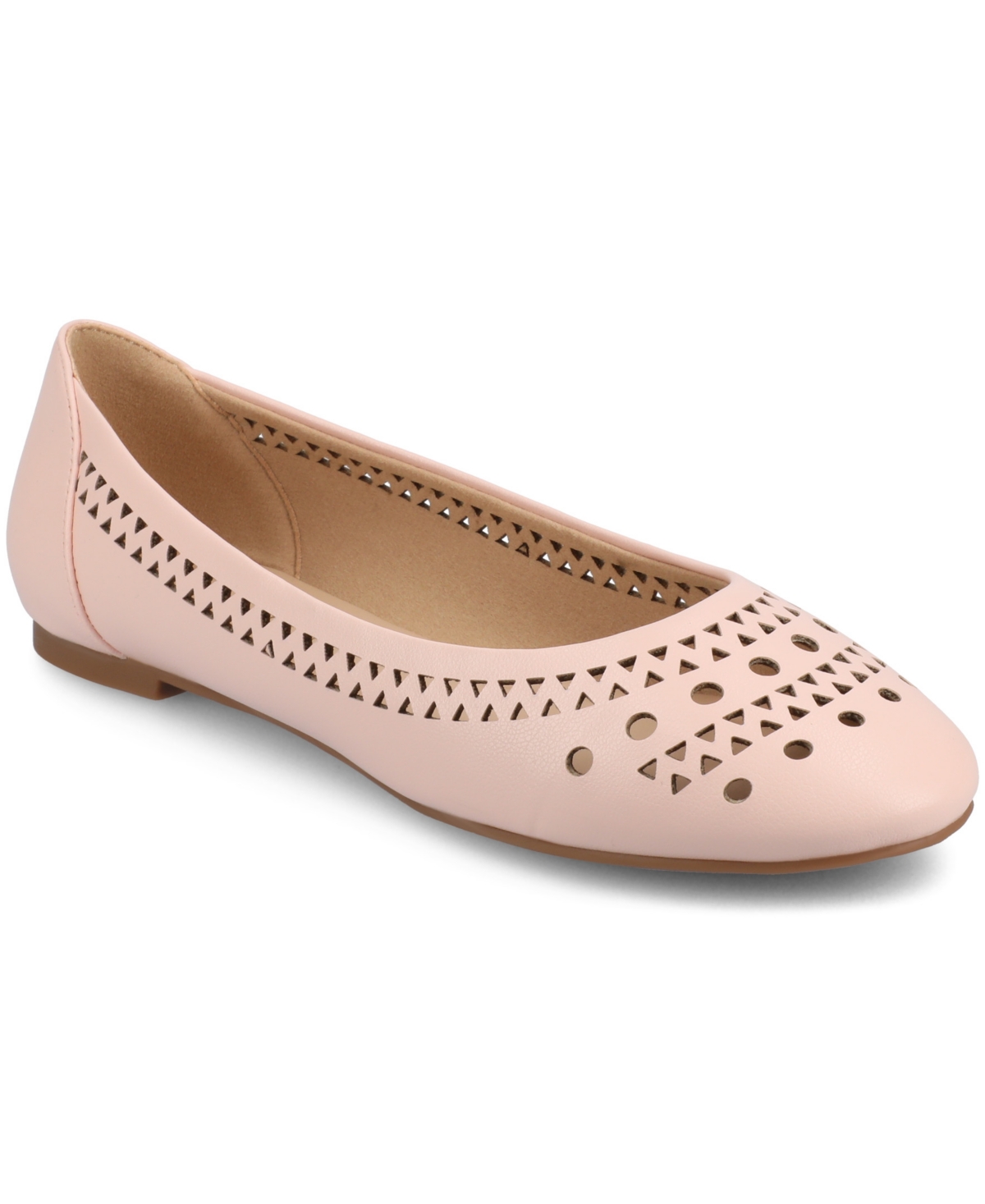 Shop Journee Collection Women's Kamrah Perforated Ballet Flats In Pink