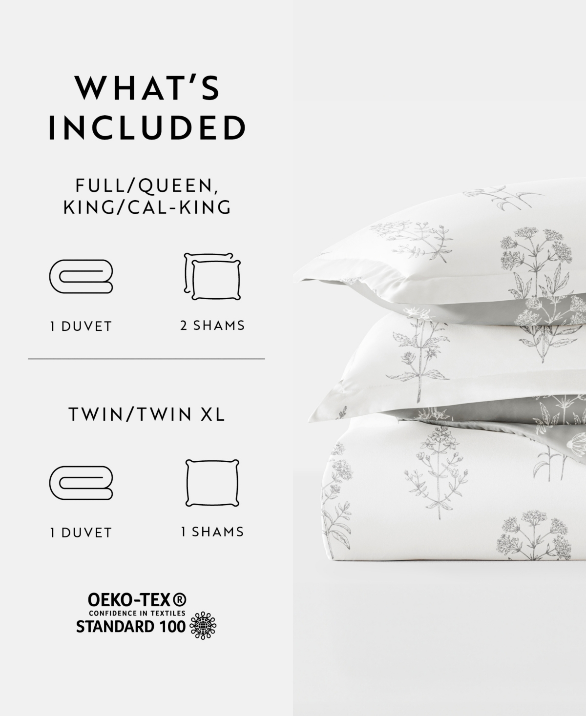 Ienjoy Home Utra Soft Reversible 3-pc. Duvet Cover Set, Queen In Light Gray Foral