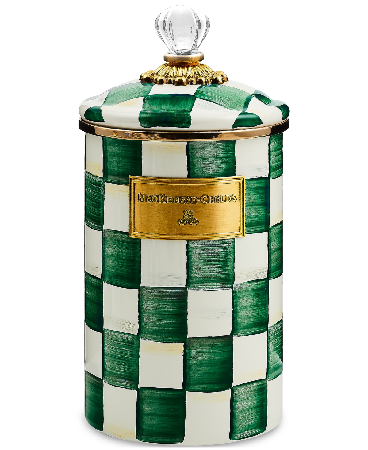 Mackenzie-childs Emerald Check Large Canister