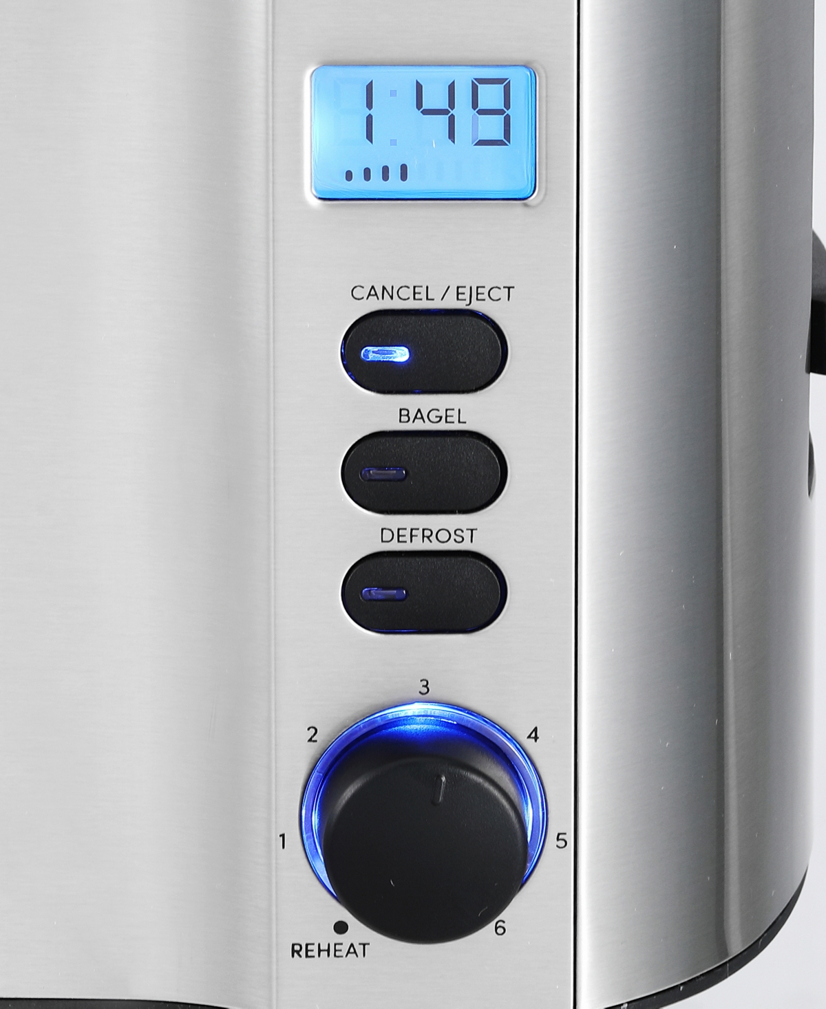 Elite Cuisine 2-slice Lcd Toaster With Bagel Function In Stainless Steel
