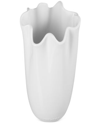 Stoneware Iris Collection Ruffle Vase, 12"H