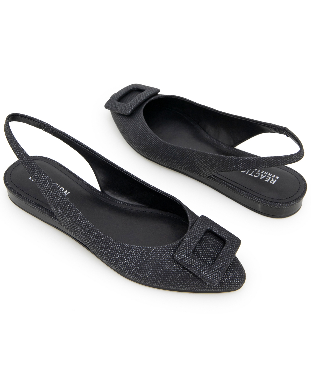 Kenneth Cole Reaction Womens's Linton Buckle Wedge Flats In Black