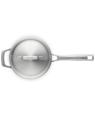 Essential Stainless Steel Round Saucepan with Lid, 3 Qt.
