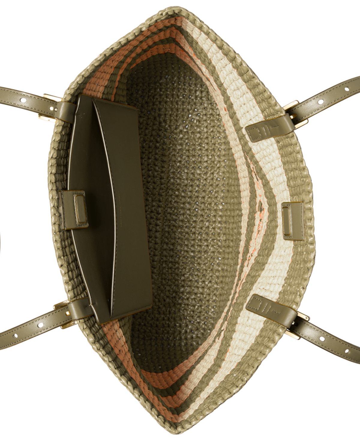Michael Kors Michael  Quinn Large North South Woven Tote In Safari Green