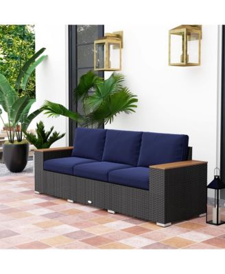 3-Seater Outdoor Sofa w/ Thick Cushions, Patio Couch,