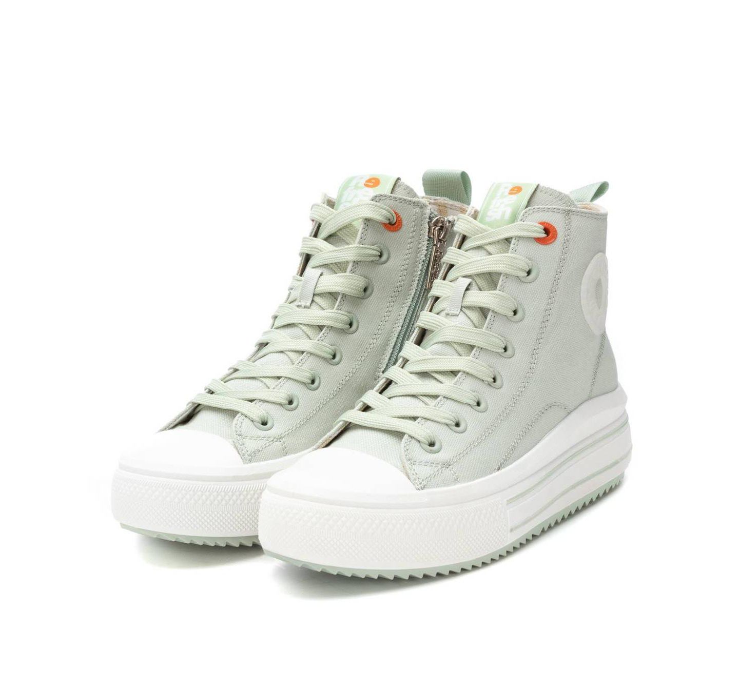 Женские кроссовки XTI Casual Canvas High Top Sneakers Refresh Collection, цвет: Аквамариновый — фото 5