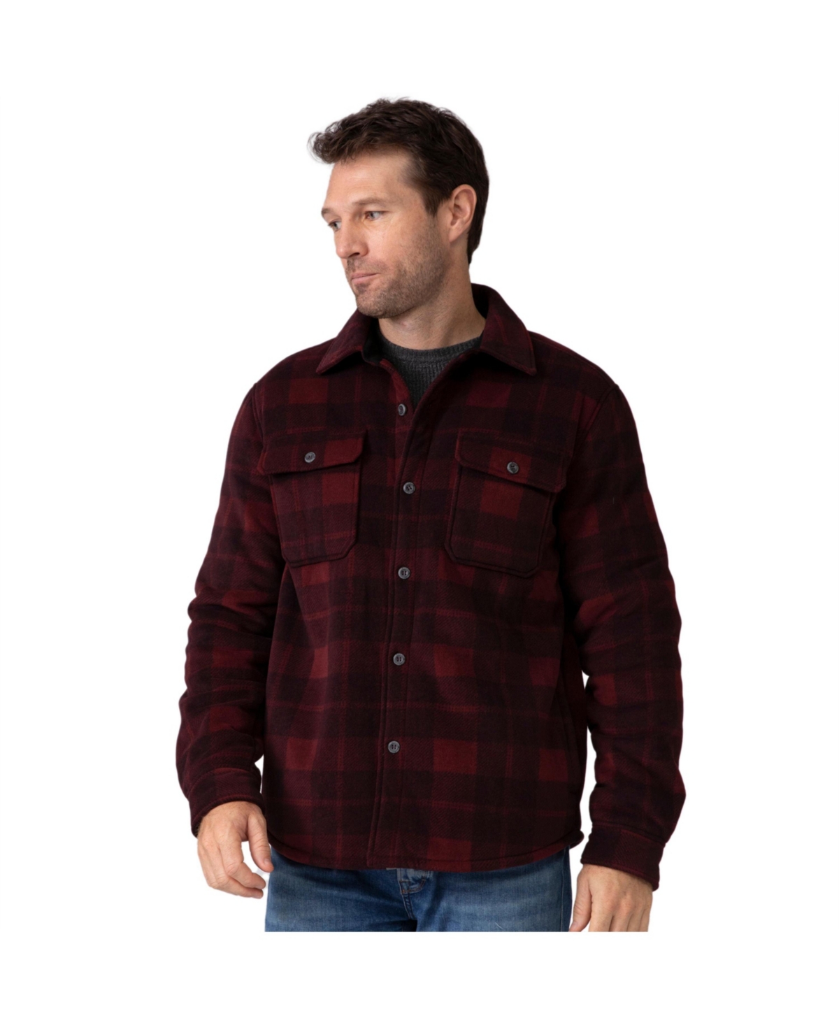 Men's Mountain Ridge Sueded Chill Out Fleece Jacket - Balm plaid