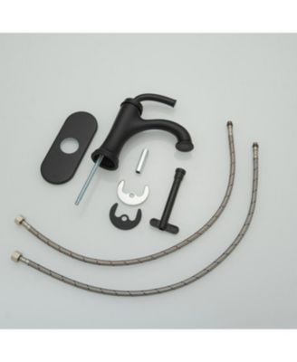 8&amp;#x22; Widespread Double Handle Faucet with Metal Drain, Water-Saving Design Bathroom Faucet