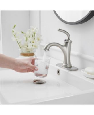 8" Widespread Double Handle Faucet with Metal Drain, Water-Saving Design Bathroom Faucet