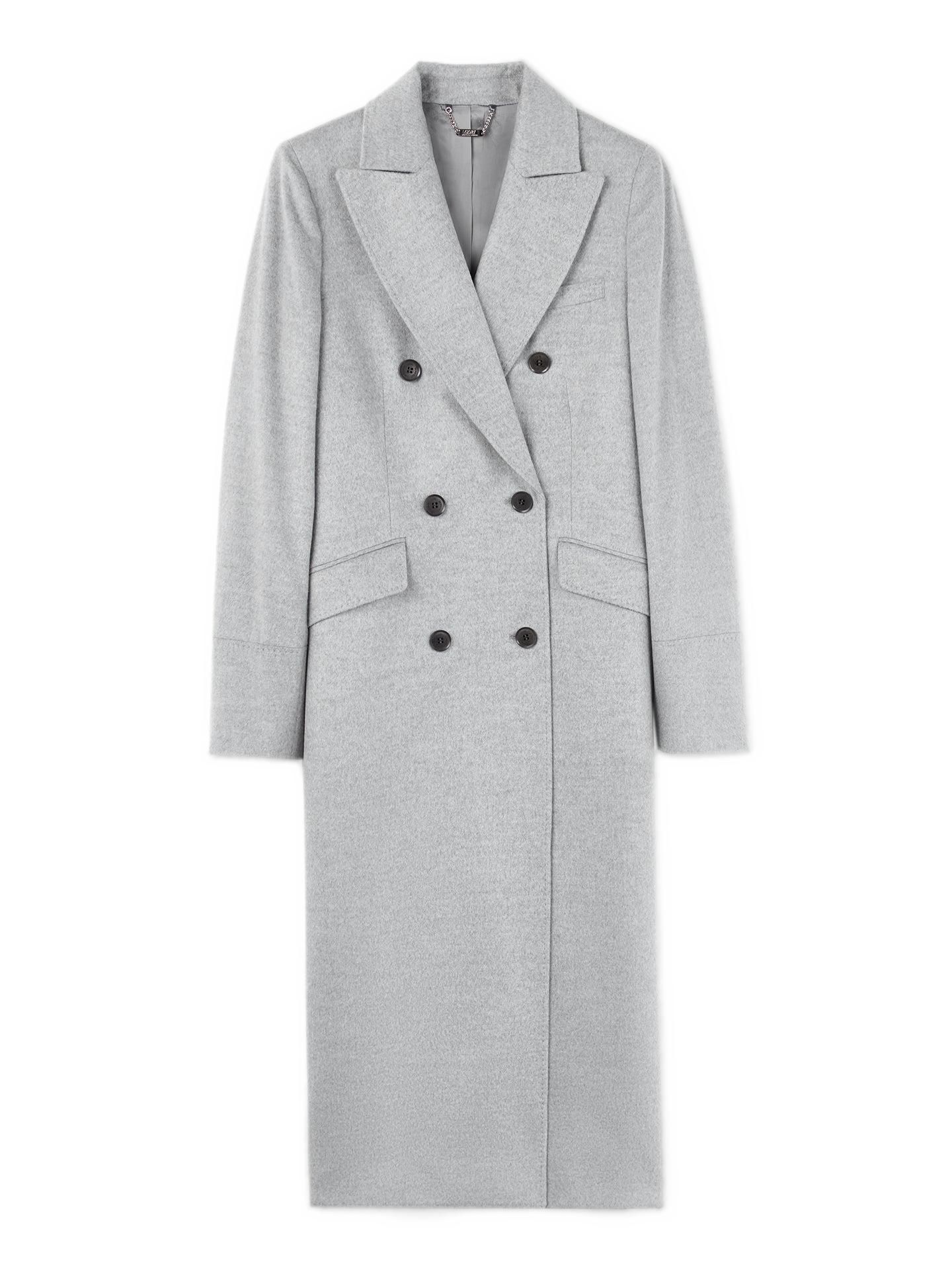 Женское пальто Gobi Cashmere Cashmere Peak Lapel Long, цвет: Серый угольный — фото 2