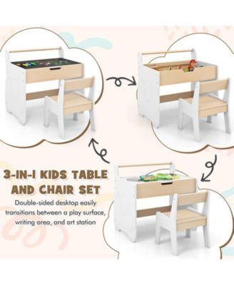 Kids Activity Table with Chairs, Storage Space, and Removable Tabletop