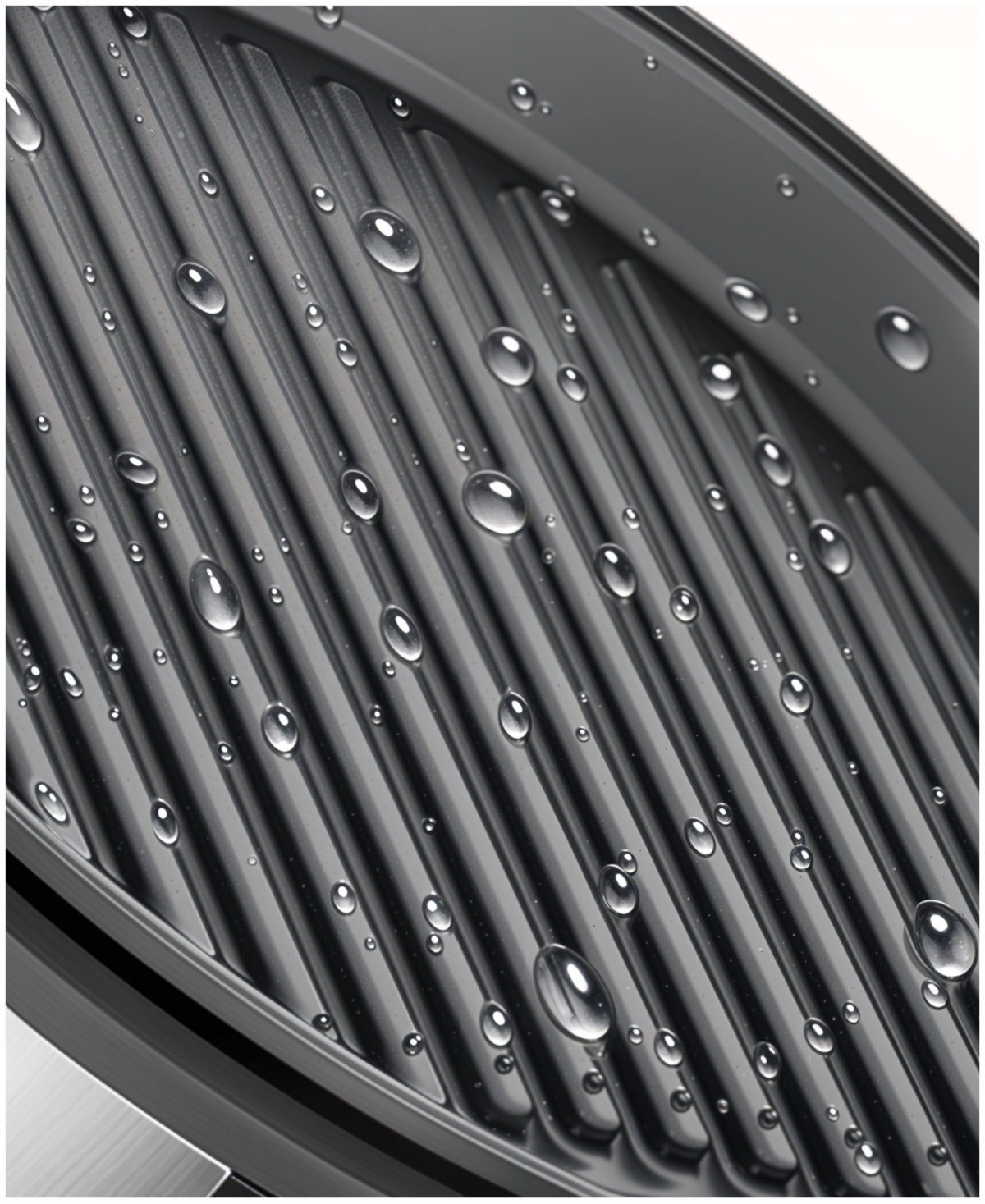 Elite Cuisine 12-inch Stainless Steel Deluxe Indoor Grill With Tempered Glass Lid In Black,stainless Steel