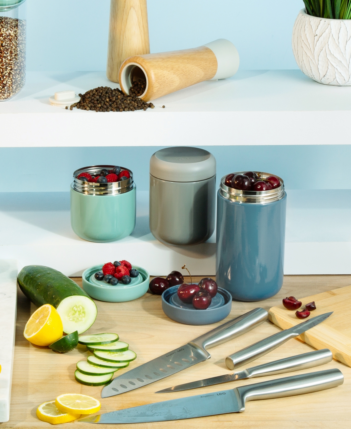 Berghoff Leo 3-piece Insulated Food Jar Set In Multicolor