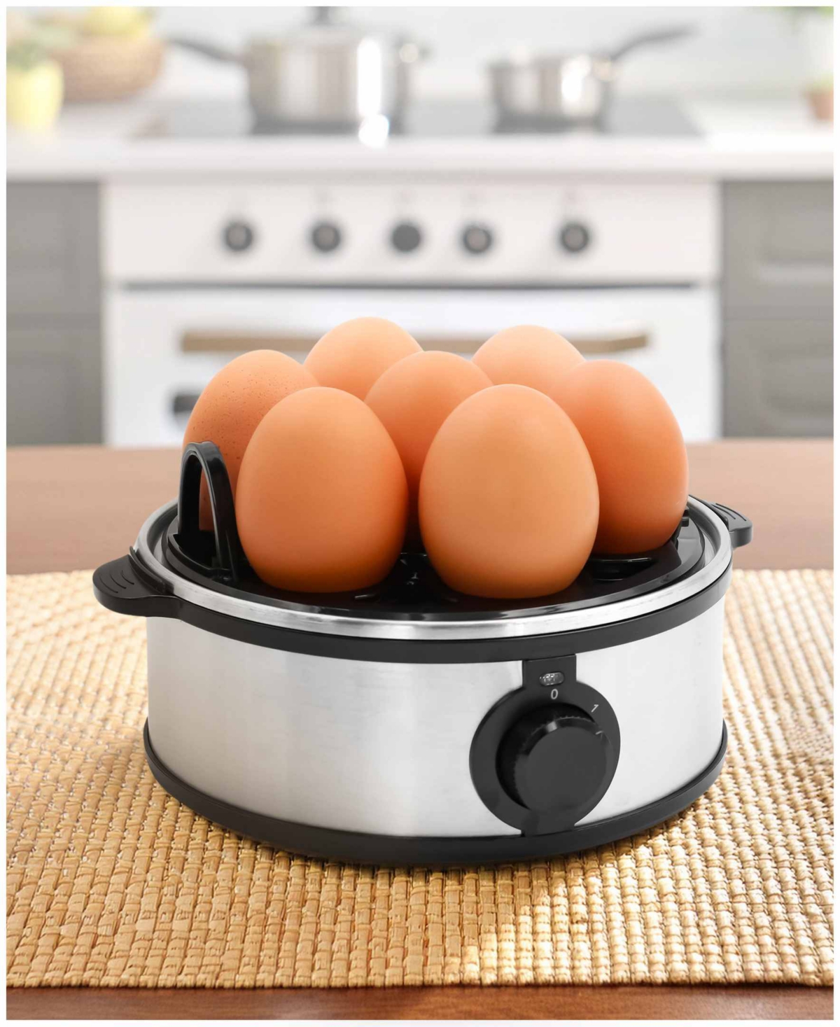 Elite Cuisine Stainless Steel Automatic Egg Cooker In Stainless-steel,black