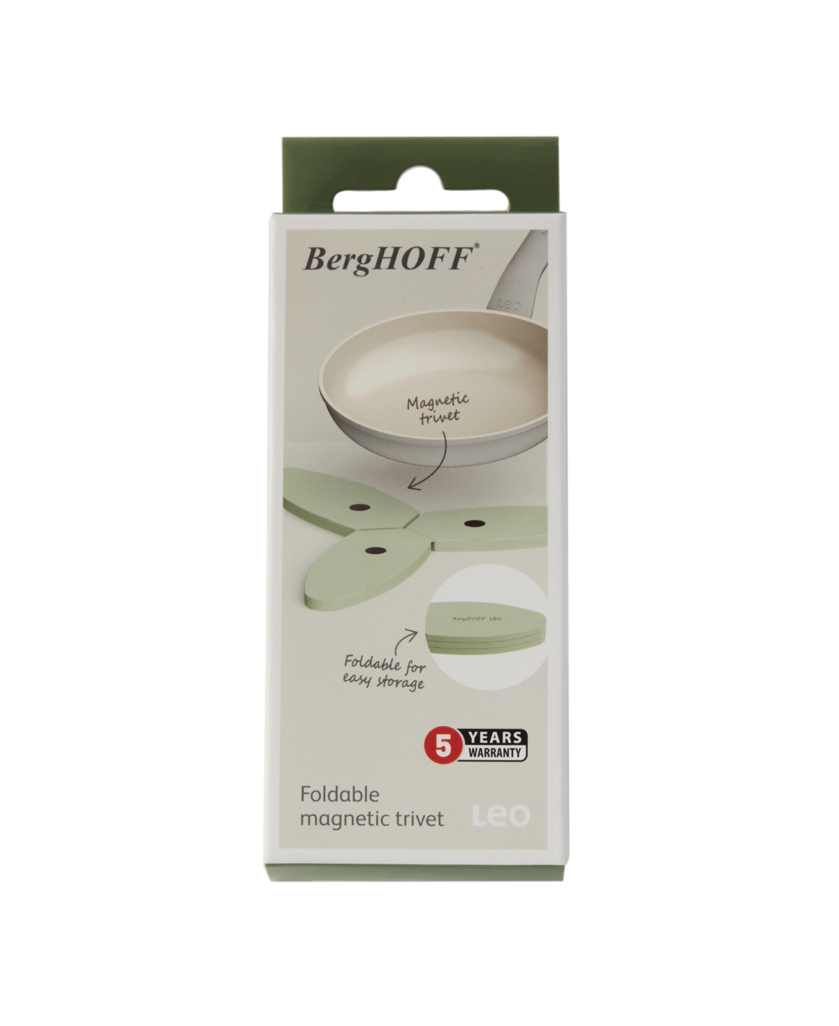Berghoff Leo Balance 9.5" Silicone Foldable And Magnetic Trivet In Sage