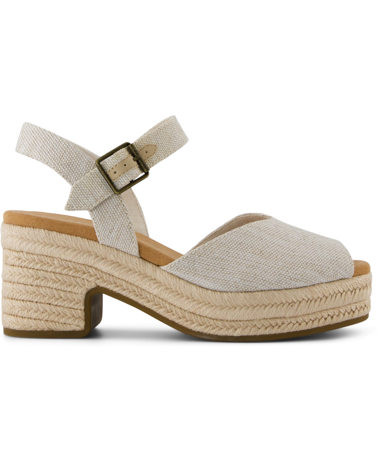 Shop Toms Women's Isla Peep Toe Sandals In Natural Yarn Dye