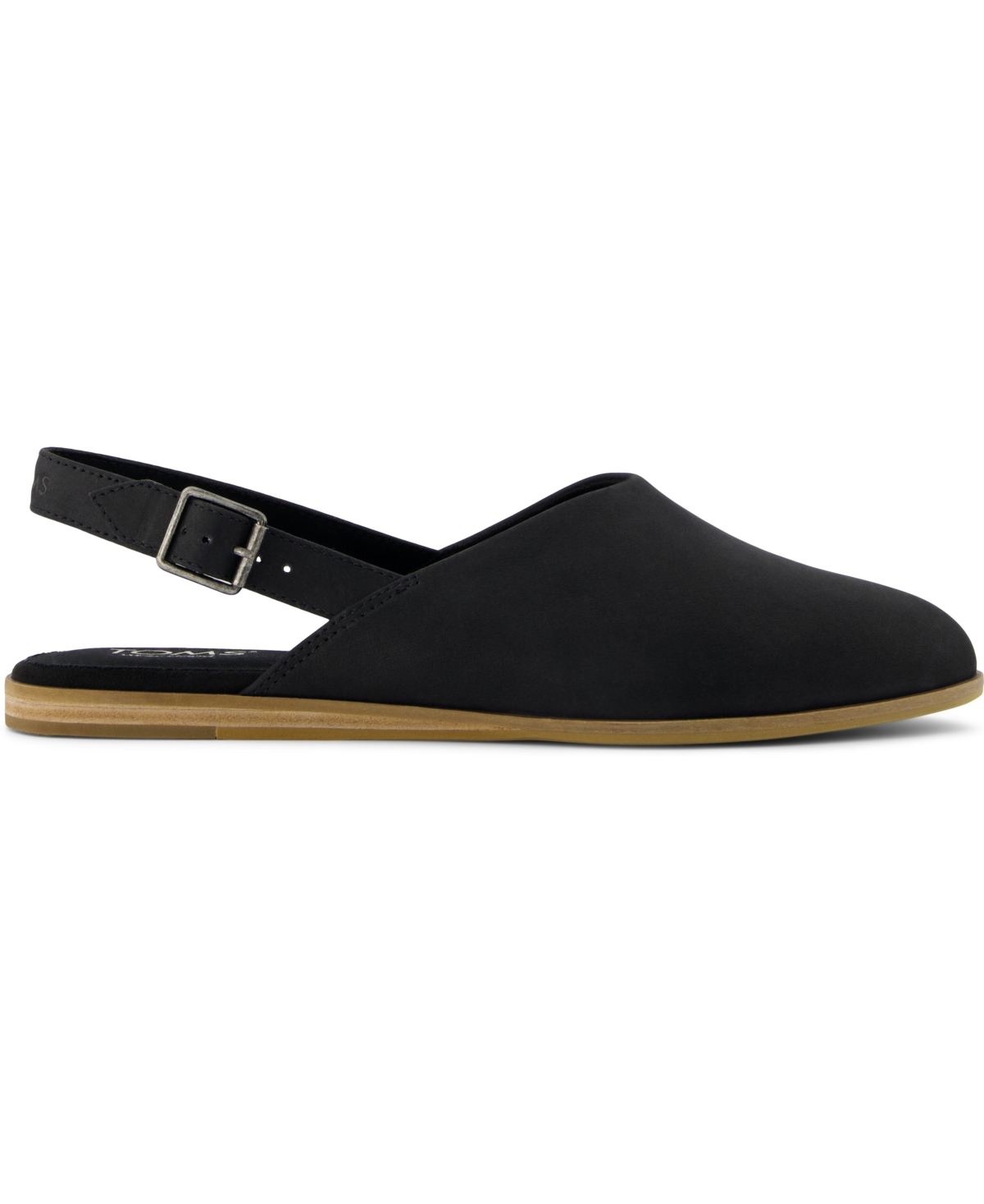 Toms Women's Jade Slingback Flat Leather In Black Leather