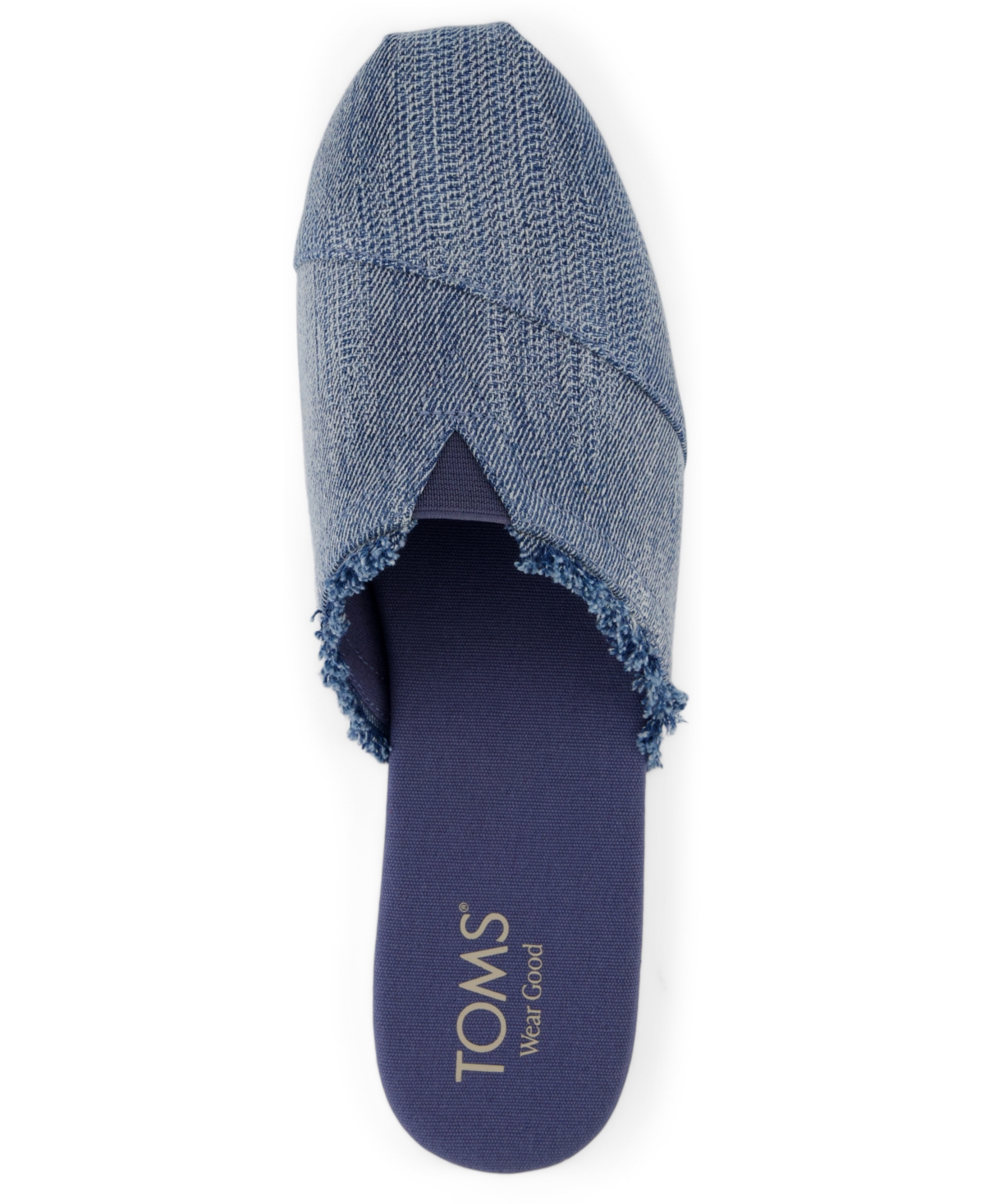 Shop Toms Women's Alpargata Espadrille Slip-on Mules In Dark Sky Textured Denim,fray