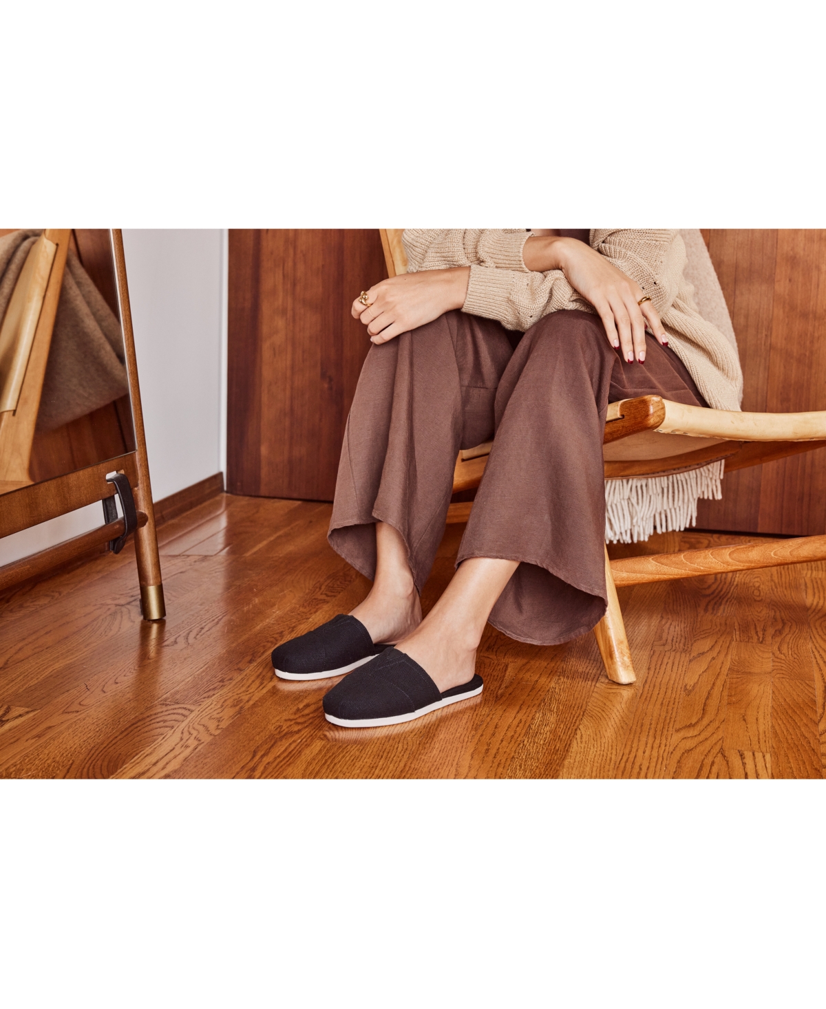 Toms Women's Alpargata Espadrille Slip-on Mules In Black Heritage Canvas