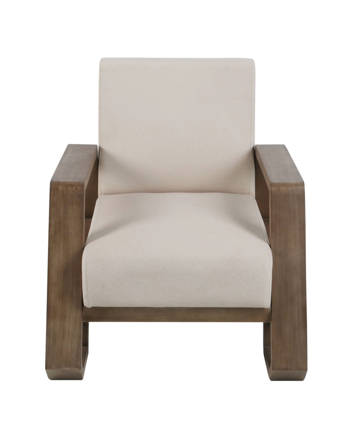 Stylecraft Home Collection 32.5" Wood Norman Wyatt Home Sled Base Armchair In Off White