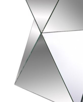 12.4" Glass Contemporary Harlequin Mirrored Pedestal Table