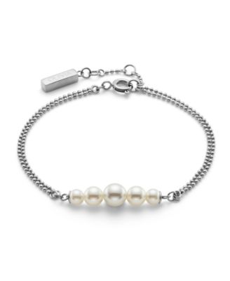 Cultivated Pearls and Beads Silver Tone Bracelet