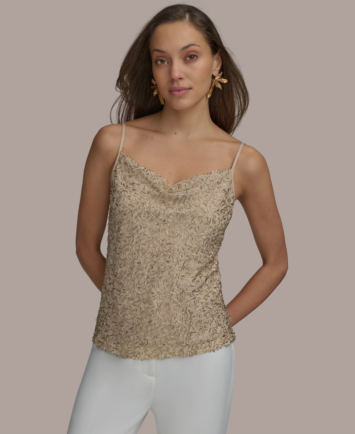 Women's Beaded Camisole - Gold