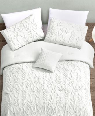 Jacquard Puckered Botanical 3-Pc. Comforter Set, Twin