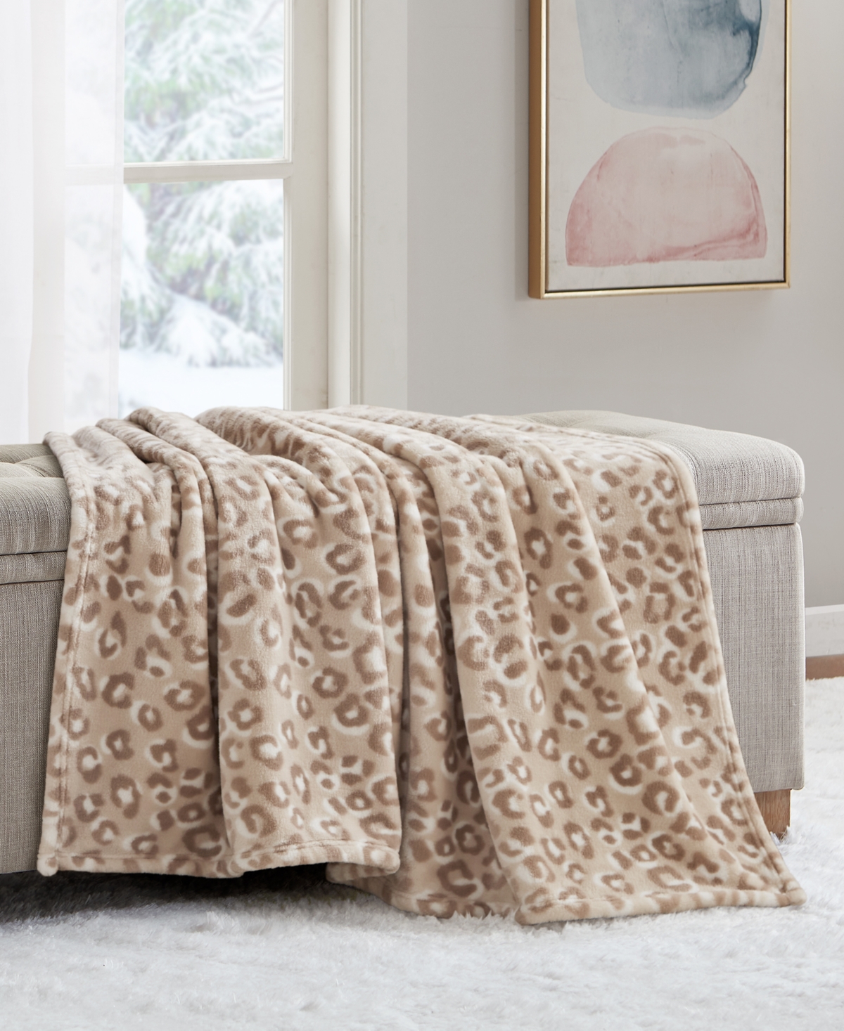 Premier Comfort Cozy Plush Printed Throw, 50" X 70", Exclusively At Macy's In Cheetah