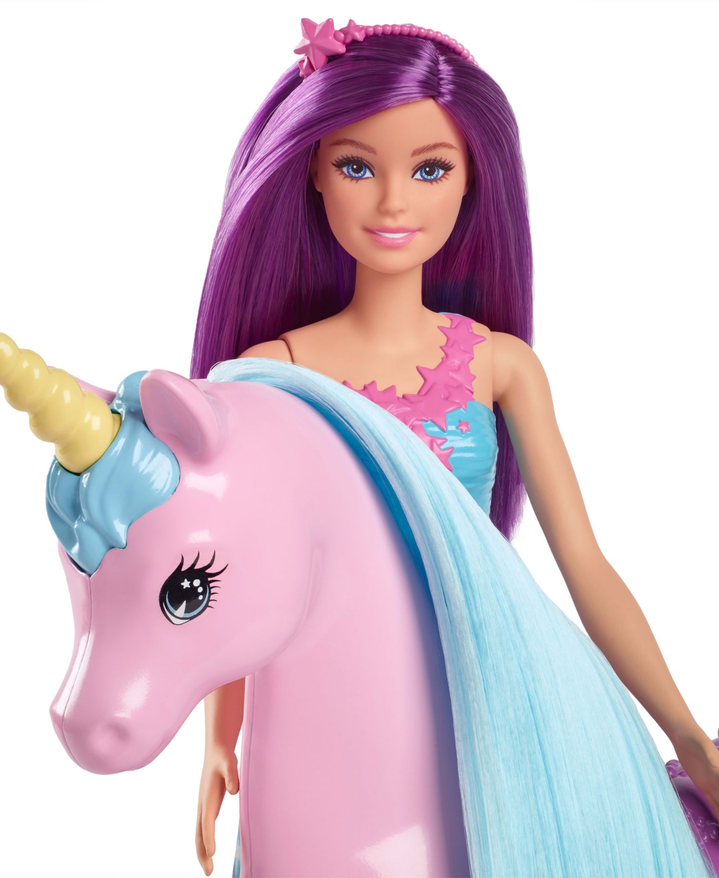 Игровой набор Barbie: фэнтези-кукла и единорог с седлом, щёткой и аксессуарами — фото 2