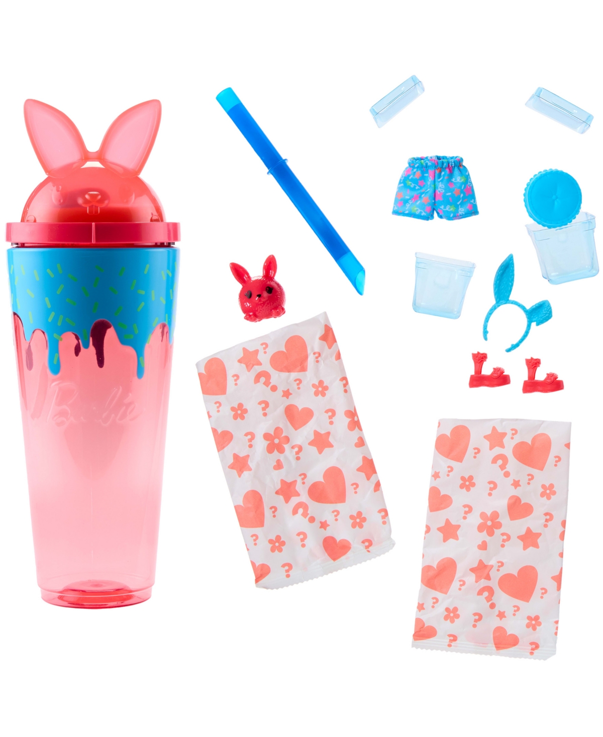 BARBIE POP REVEAL SHAKES SERIES DOLL & ACCESSORIES SET, SCENTED BRIGHT BUNNY FASHION DOLL 