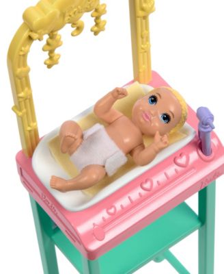 Baby Doctor Doll with Brunette Fashion Doll, 1 Baby Doll, Furniture & Accessories