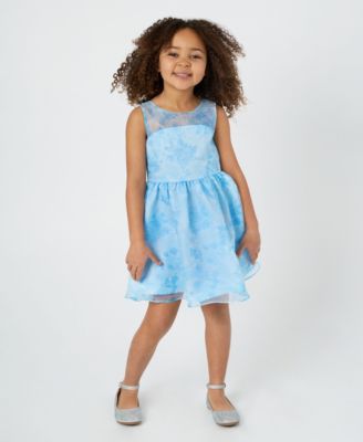 Toddler and Little Girls Floral Organza Social Dress