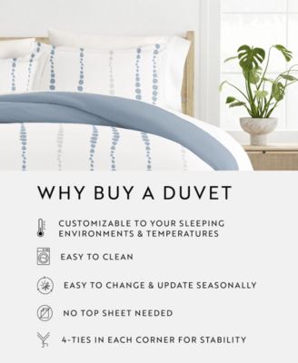 Reversible Floral & Geometric Pattern 3 piece Duvet Cover Set, Full/Queen