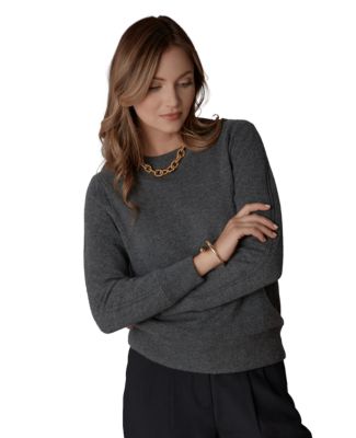 Women's Itch-Free Cashmere Crewneck Sweater with Soft Liner