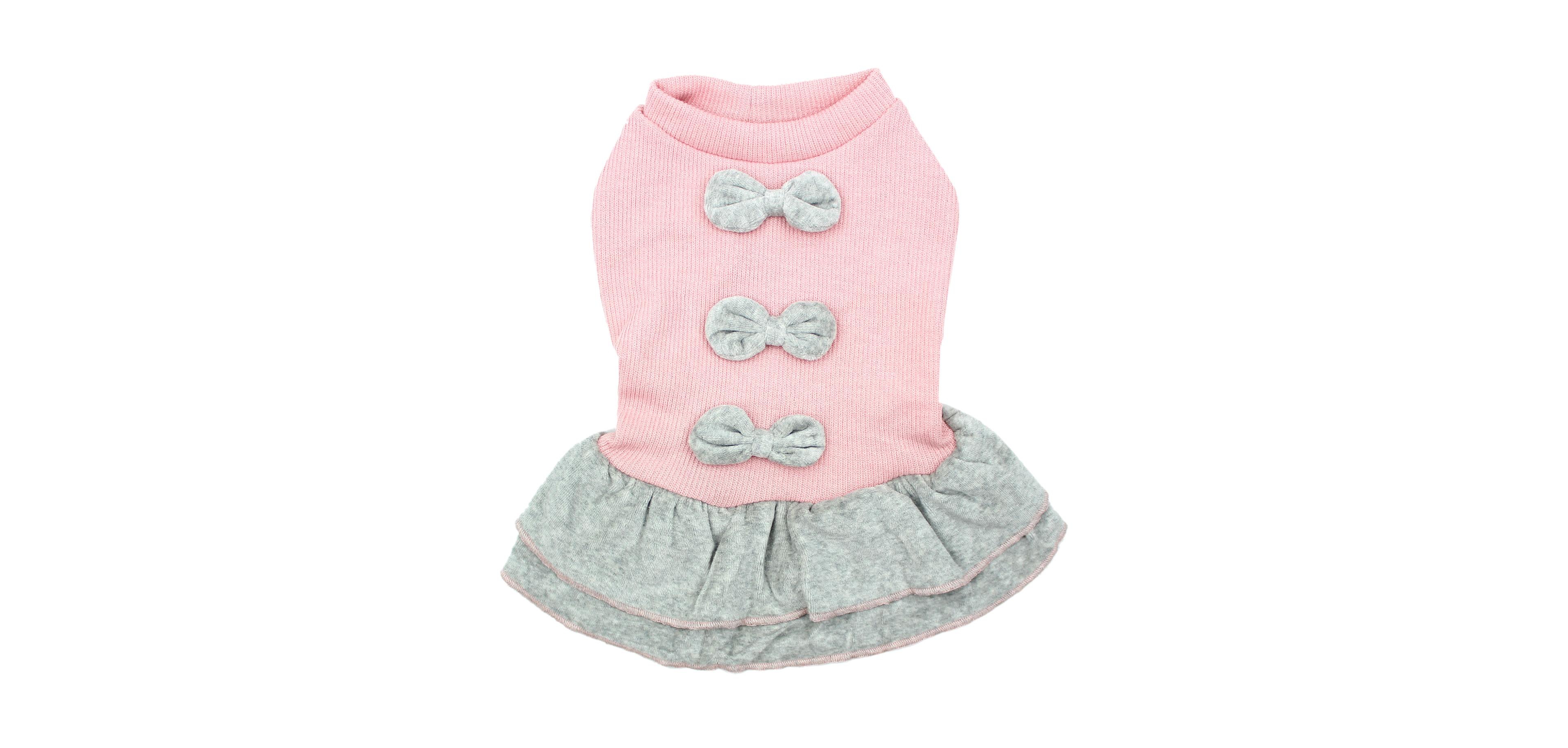 Parisian Pet Winter Bows Pink Dog Dress