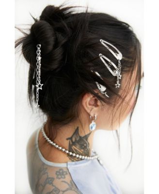 Steel Snap Hair Clips With Star Charms