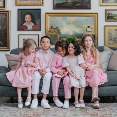 Toddler Girls Short Sleeve Sateen Dress with Peter Pan Collar