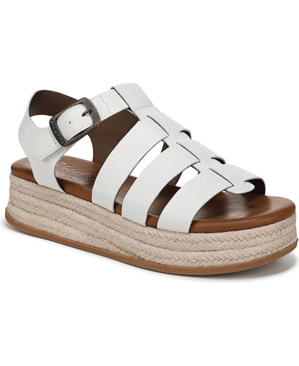Shop Blowfish Malibu Women's Madrid 2 Fisherman Wedge Sandals In White Faux Leather