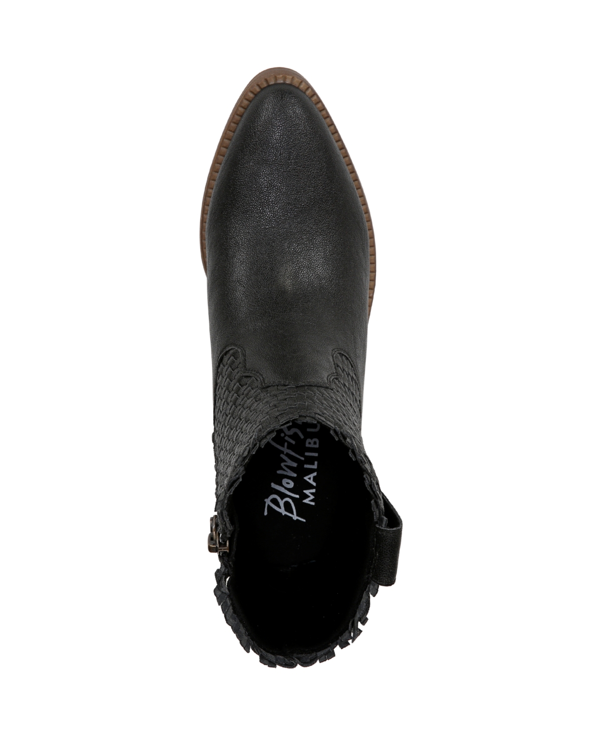 Blowfish Malibu Women's Ricky Block Heel Western Short Boots In Black Woven Faux Leather