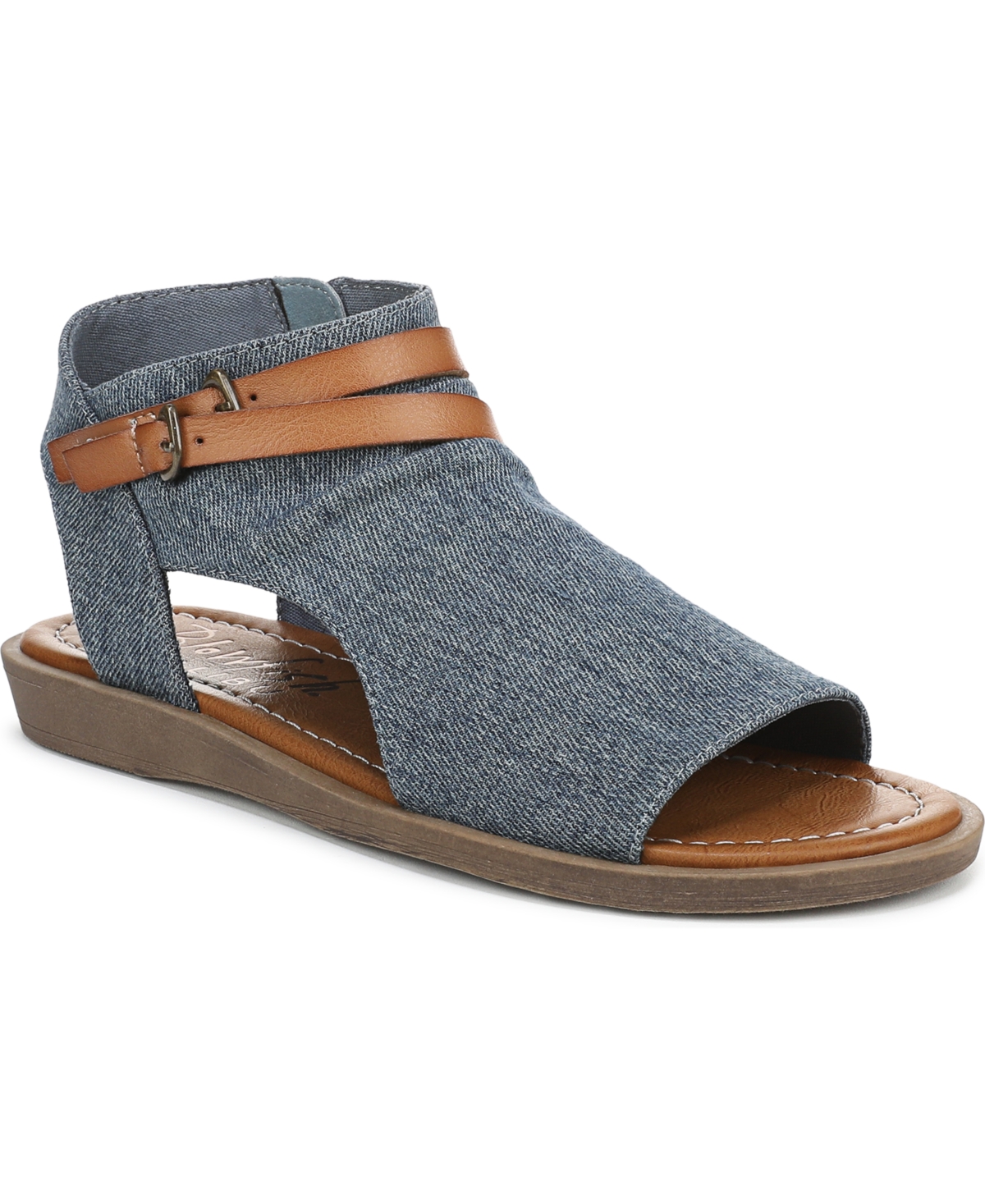 Blowfish Malibu Denver Sandal In Blue Denim Fabric